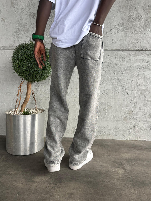 Açık Gri Yıkamalı Baggy Eşofman