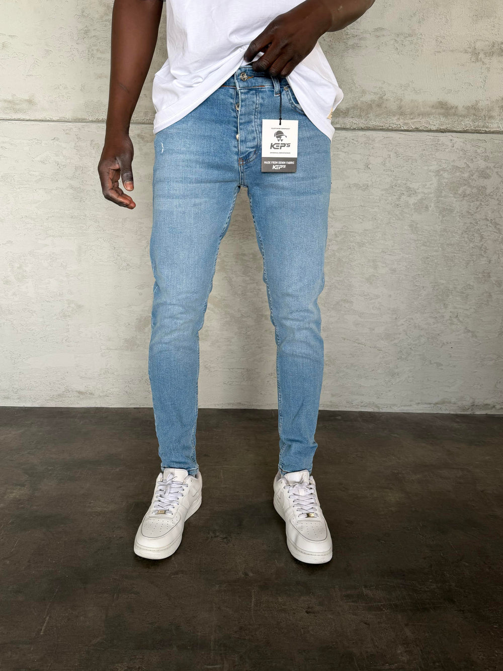 Açık Mavi Lazer Detaylı Slimfit Jean