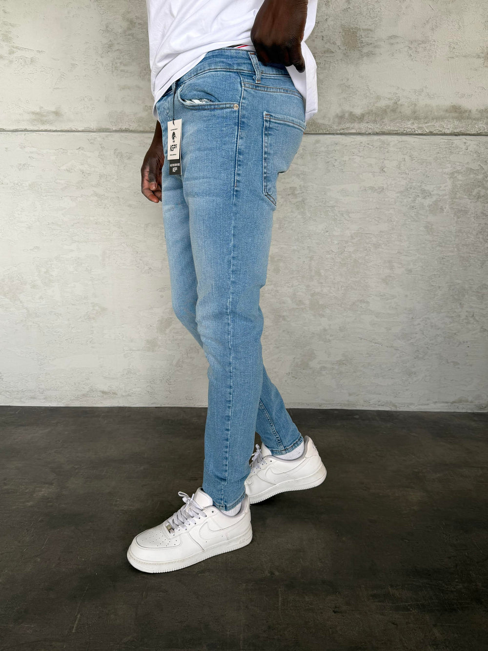 Açık Mavi Lazer Detaylı Slimfit Jean