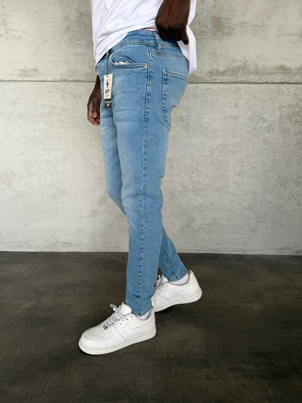 Açık Mavi Lazer Detaylı Slimfit Jean