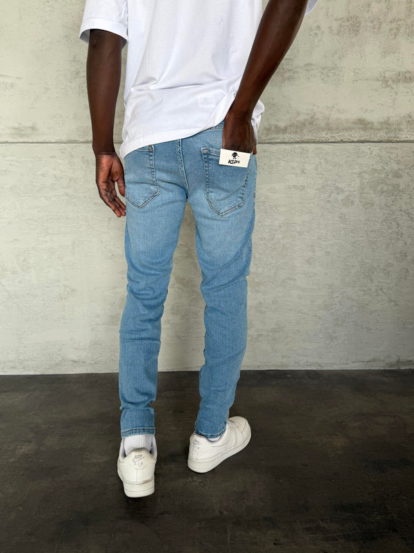 Açık Mavi Lazer Detaylı Slimfit Jean