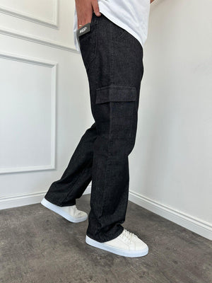 Antrasit Kargo Cep Baggy Jean
