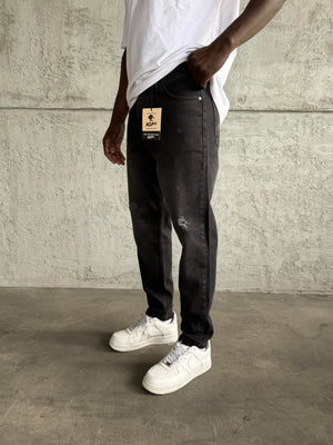 Antrasit Lazer Detaylı Boyfriend Jean