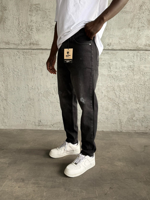 Antrasit Lazer Detaylı Boyfriend Jean