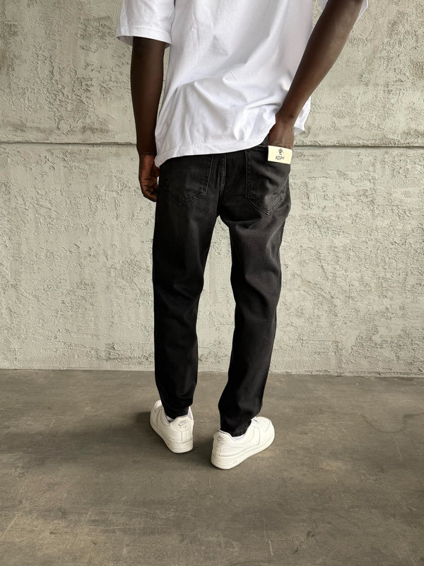 Antrasit Lazer Detaylı Boyfriend Jean