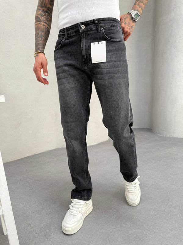 Antrasit Taşlamalı Regular Fit Jean