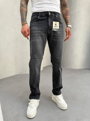 Antrasit Taşlamalı Regular Fit Jean