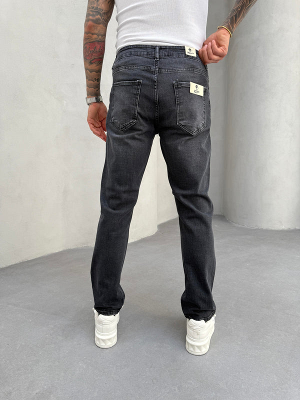 Antrasit Taşlamalı Regular Fit Jean