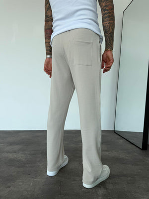 Bej Fitilli Baggy Pantolon