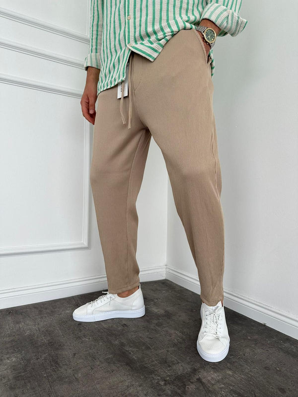 Bej Fitilli Boyfriend Pantolon