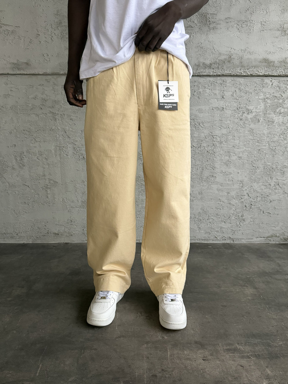 Bej Gabardin Relax Fit Pantolon