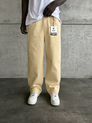 Bej Gabardin Relax Fit Pantolon