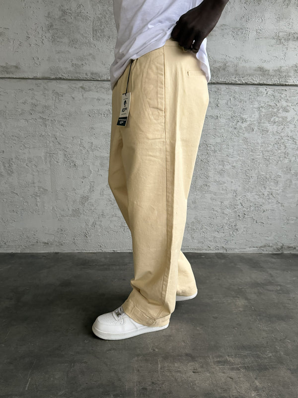 Bej Gabardin Relax Fit Pantolon