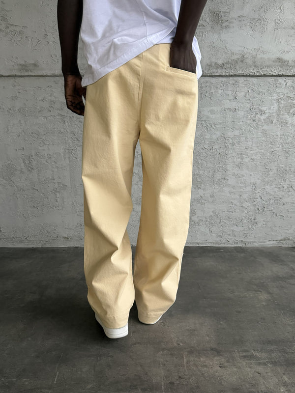 Bej Gabardin Relax Fit Pantolon