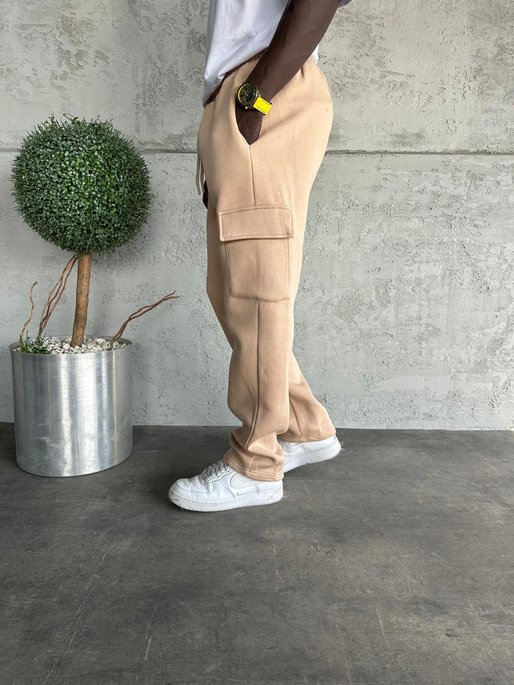 Bej Kargo Cep Eşofman