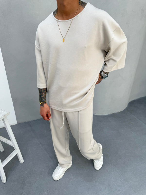 Bej Oysho Kumaş Baggy Pantolon