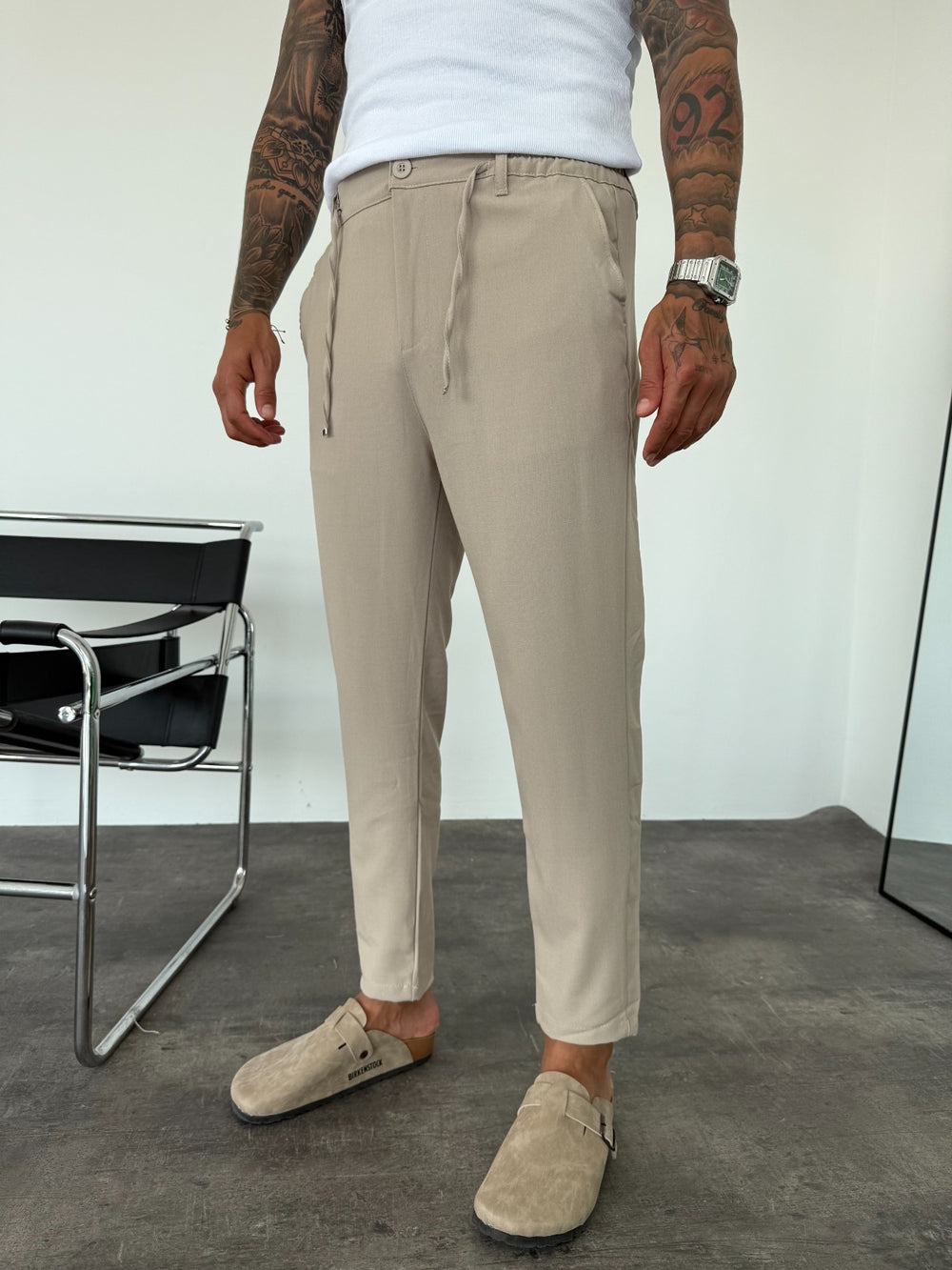 Bej Regular Fit Kumaş Pantolon