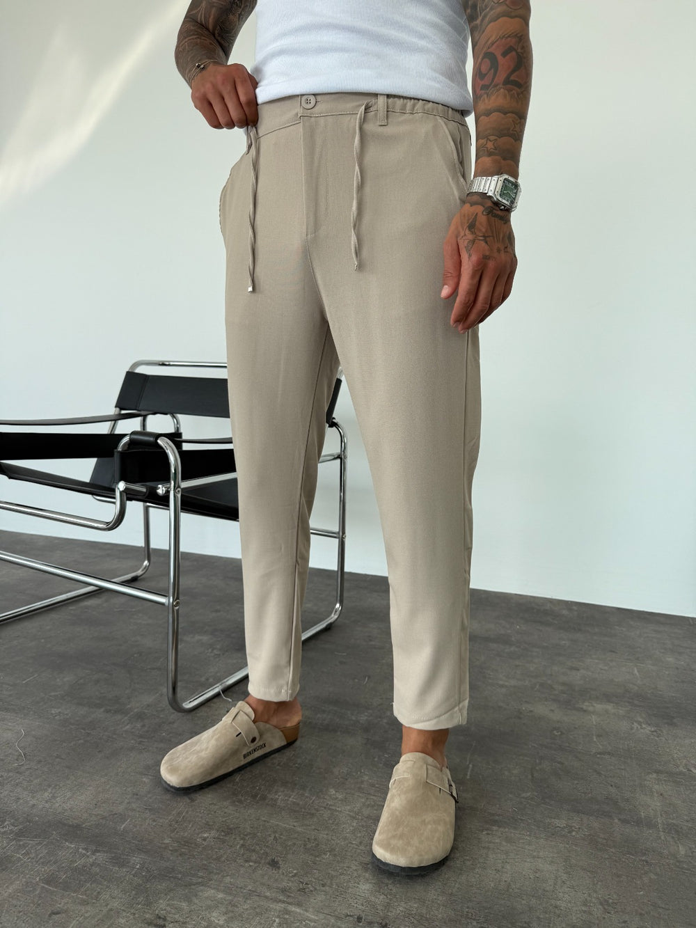 Bej Regular Fit Kumaş Pantolon