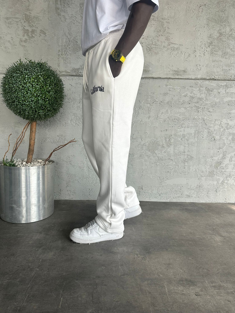 Beyaz California Yazılı Eşofman