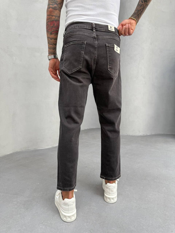 Beyaz Dikişli Kahve Yıkamalı Likralı Boyfriend Jean
