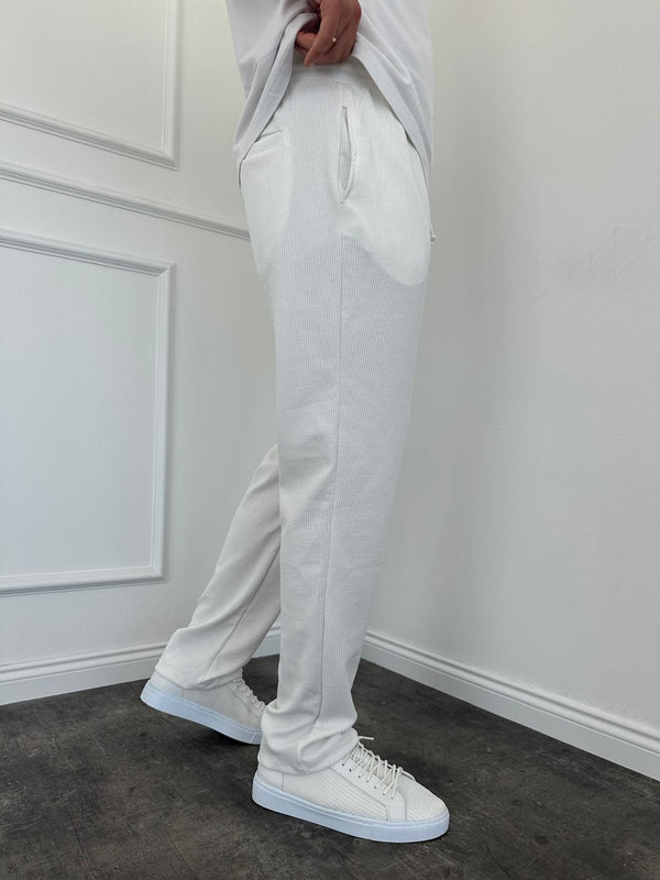 Beyaz Fitilli Baggy Pantolon