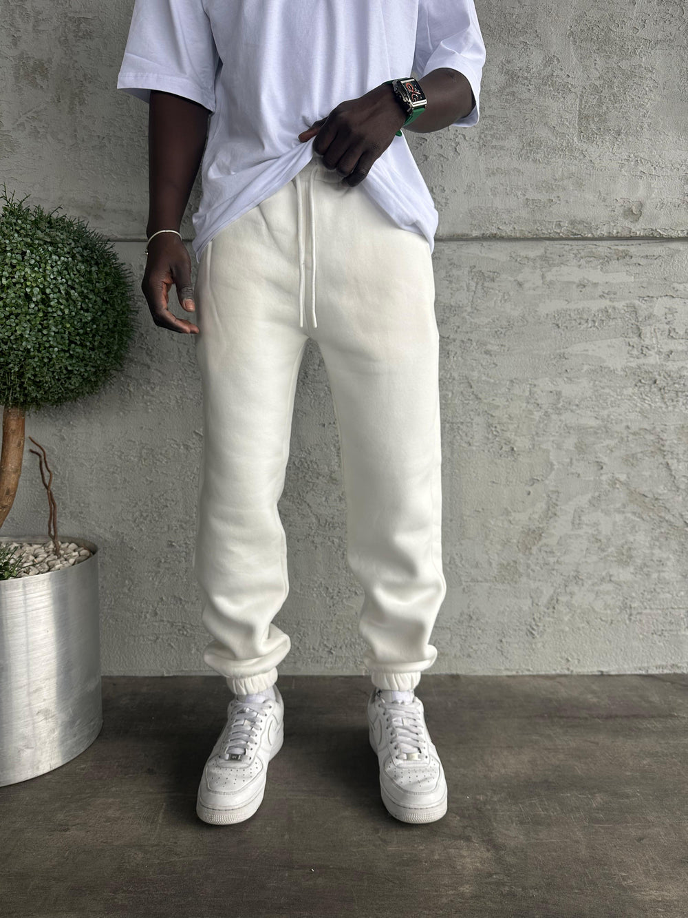 Beyaz Paça Lastik Eşofman