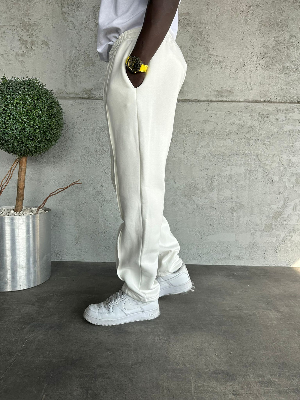 Beyaz Şerit Detaylı Baggy Eşofman