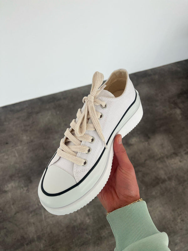 Beyaz Yüksek Taban Sneakers Ayakkabı