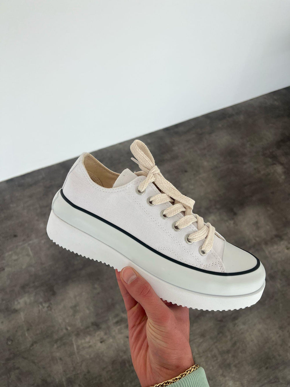 Beyaz Yüksek Taban Sneakers Ayakkabı