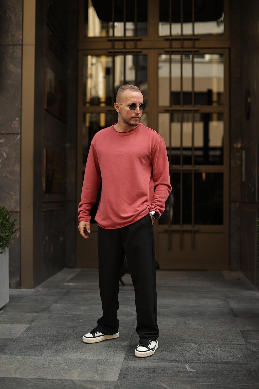 Bordo Pis Yaka Sweatshirt