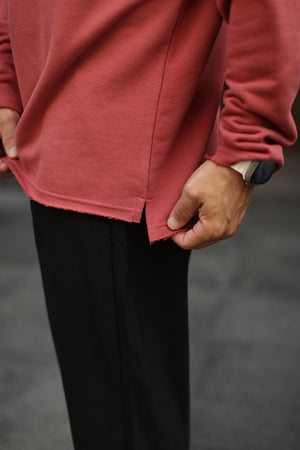 Bordo Pis Yaka Sweatshirt