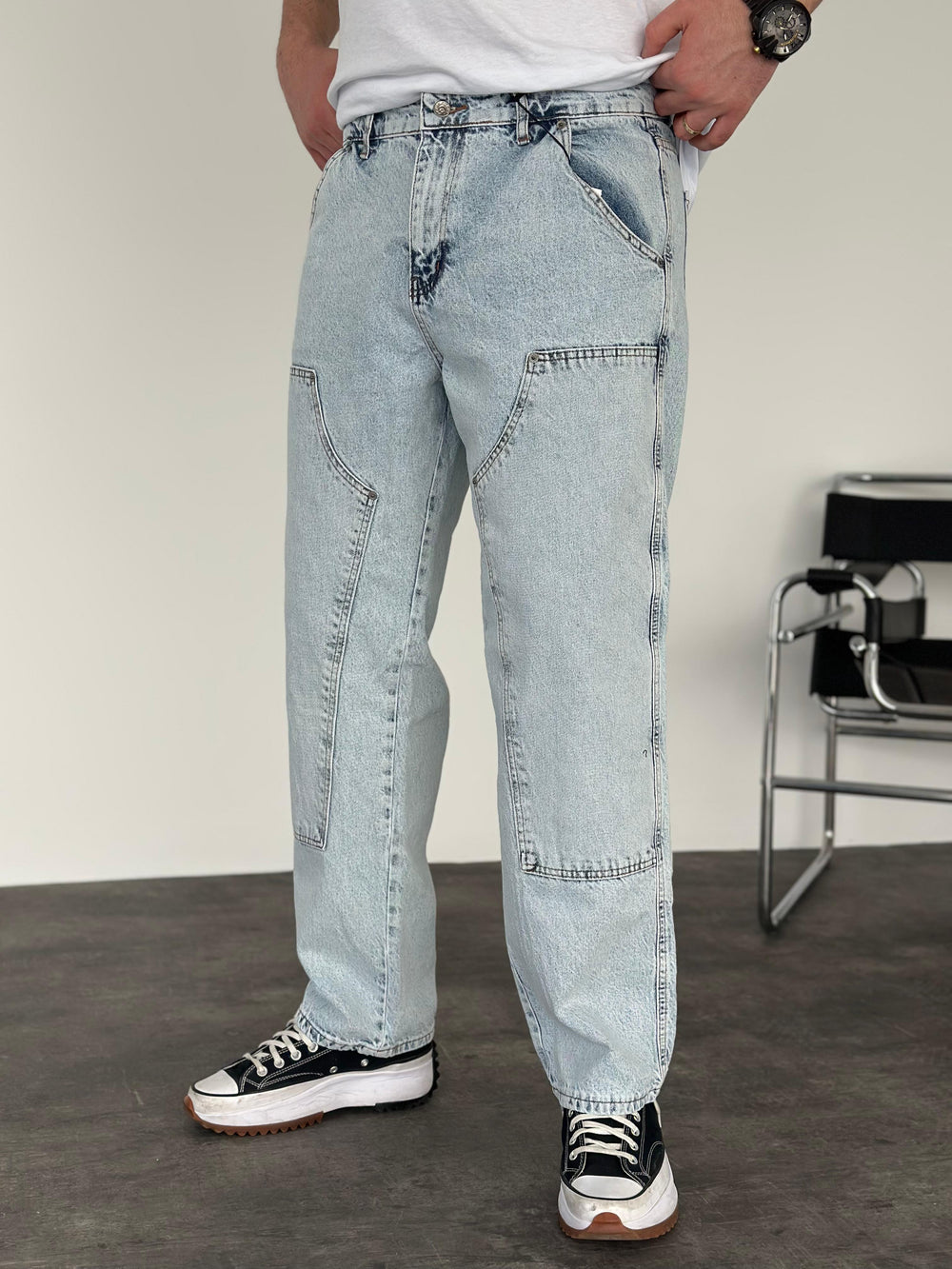 Buz Mavi Relax Baggy Jean
