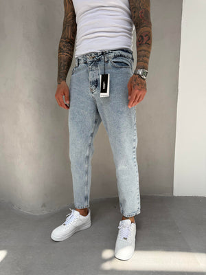 Buz Mavi Yıkamalı Boyfriend Jean