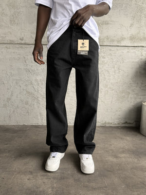 Dikiş Detaylı Füme Relax Baggy Jean