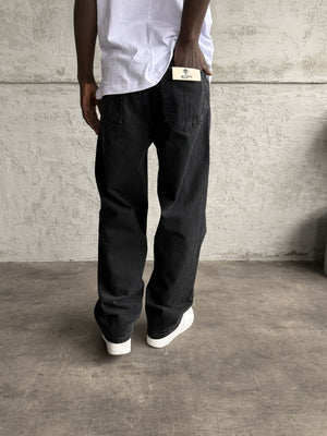 Dikiş Detaylı Füme Relax Baggy Jean