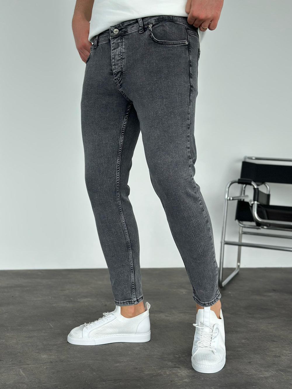 Füme Kırçıllı Slimfit Jean