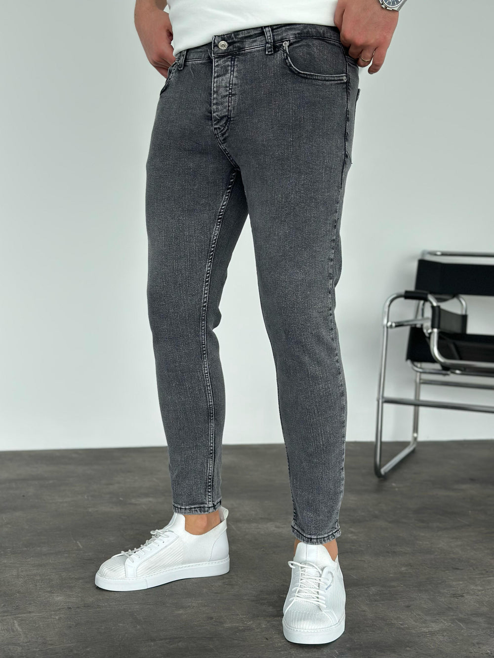 Füme Kırçıllı Slimfit Jean