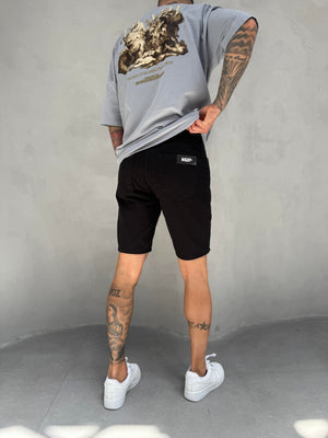 Füme Oversize Baskılı T-Shirt