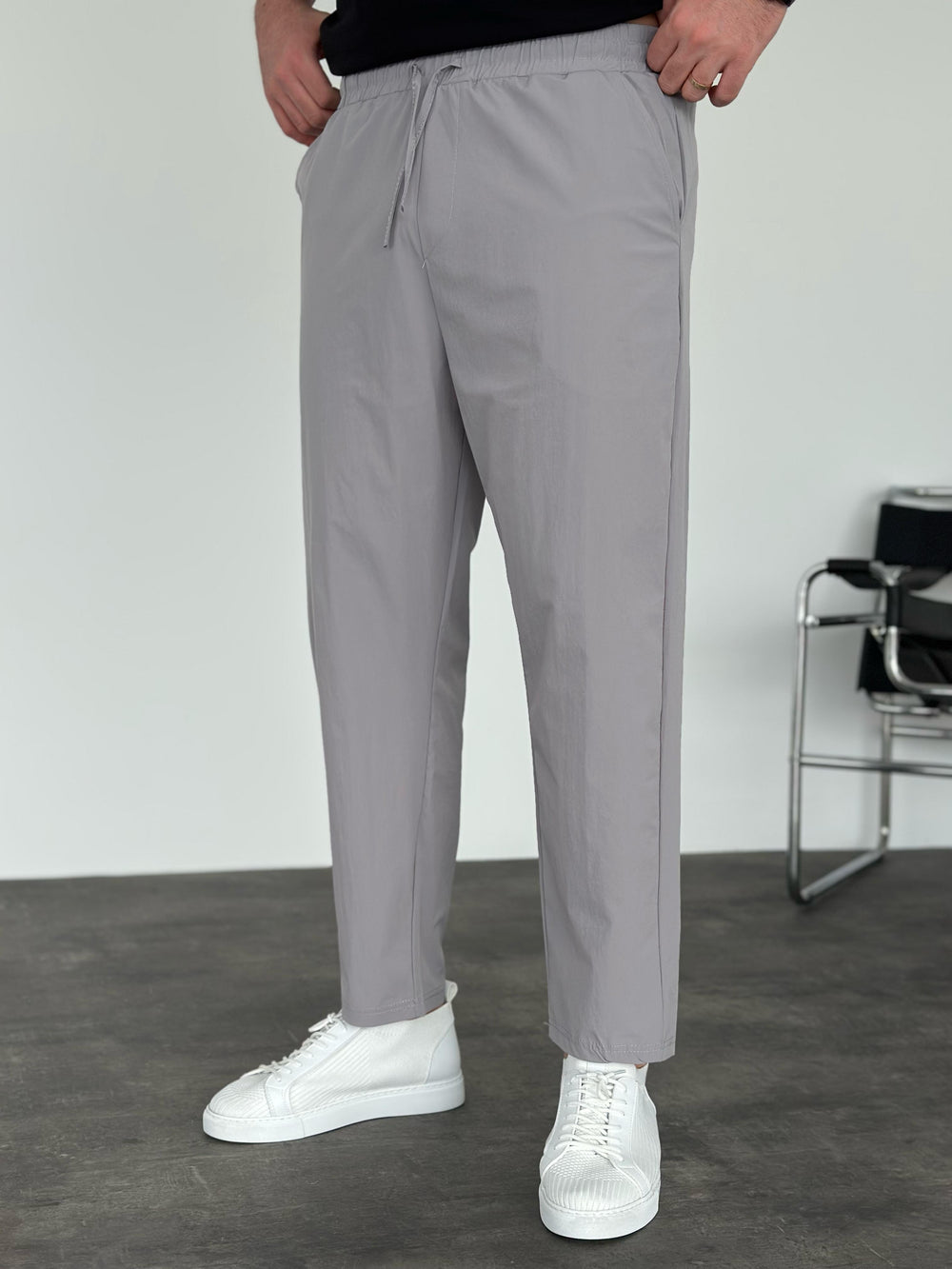 Füme Paraşüt Kumaş Boyfriend Pantolon