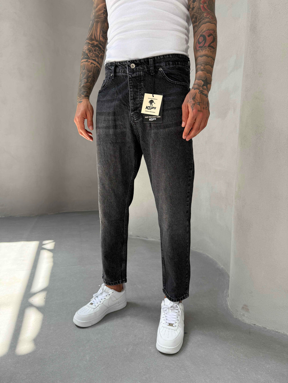 Füme Taşlamalı Boyfriend Jean