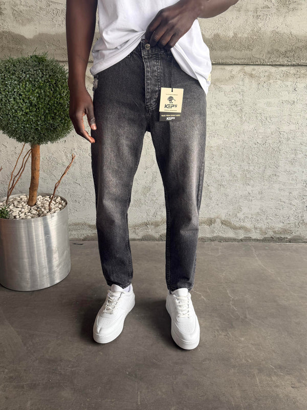 Füme Taşlamalı Lazer Detaylı Boyfriend Jean