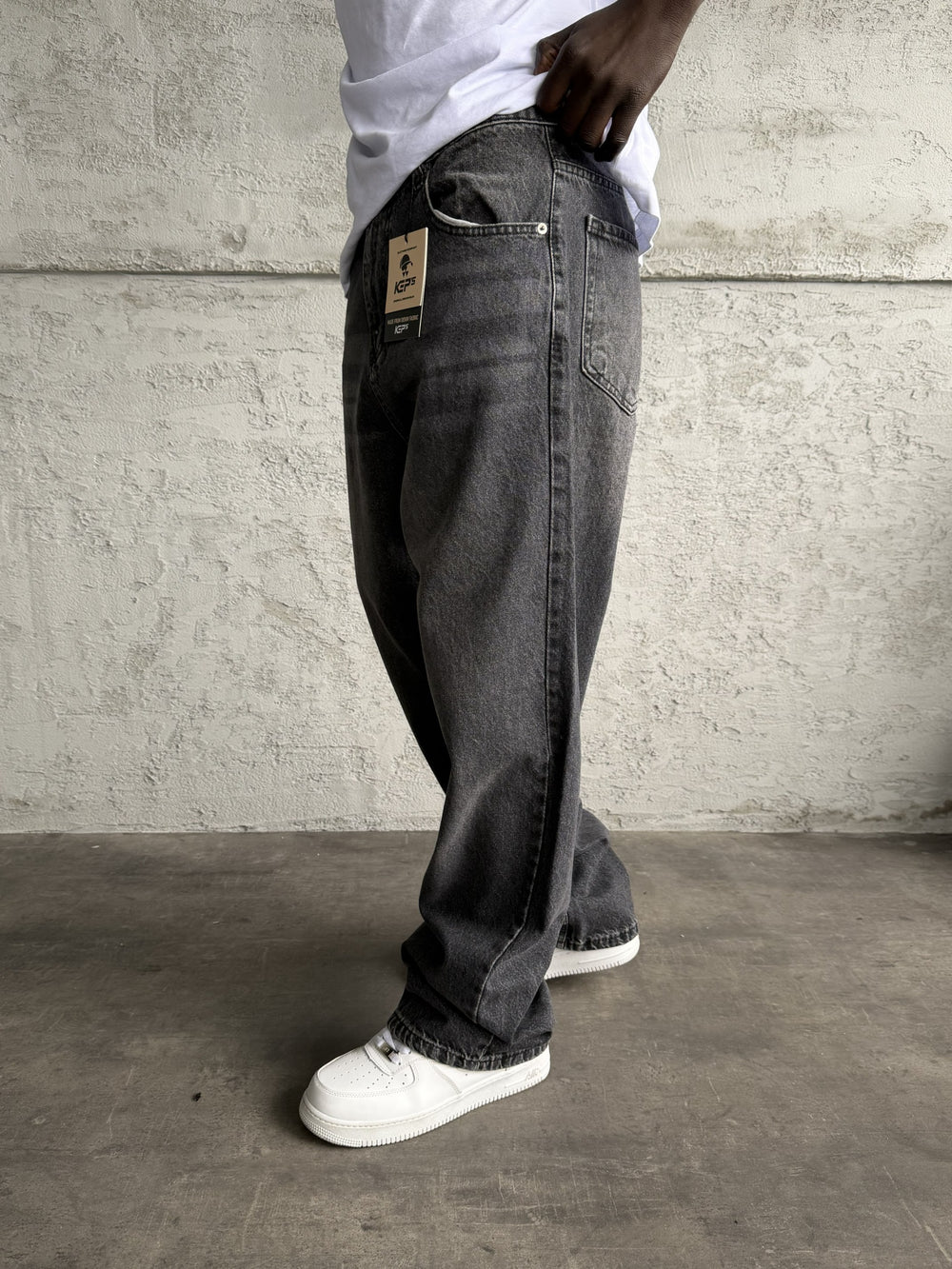 Füme Taşlamalı Relax Baggy Jean