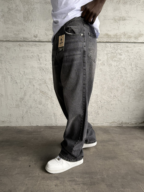 Füme Taşlamalı Relax Baggy Jean
