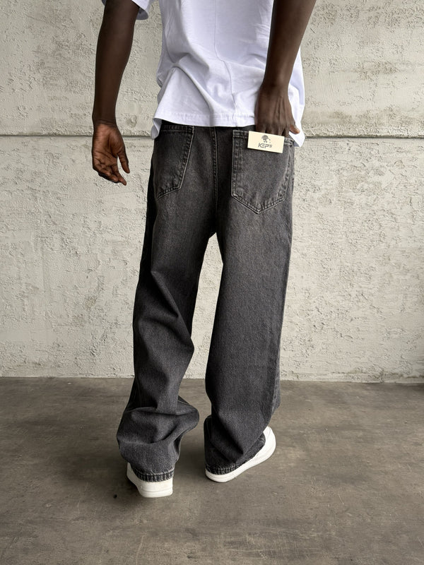 Füme Taşlamalı Relax Baggy Jean