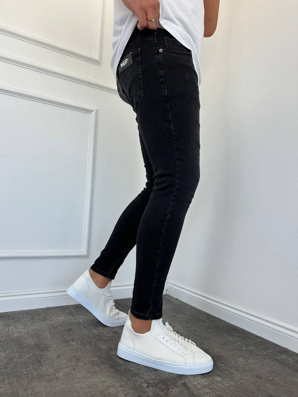Füme Taşlamalı Slimfit Jean