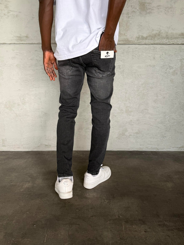 Füme Taşlamalı Slimfit Jean