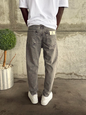 Füme Taşlamalı Yırtıklı Boyfriend Jean