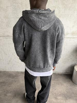 Füme Yıkamalı Kapüşonlü Sweatshirt
