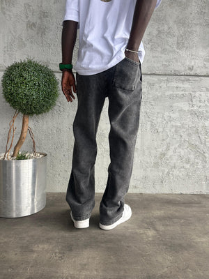 Füme Yıkamalı Şeritli Baggy Eşofman