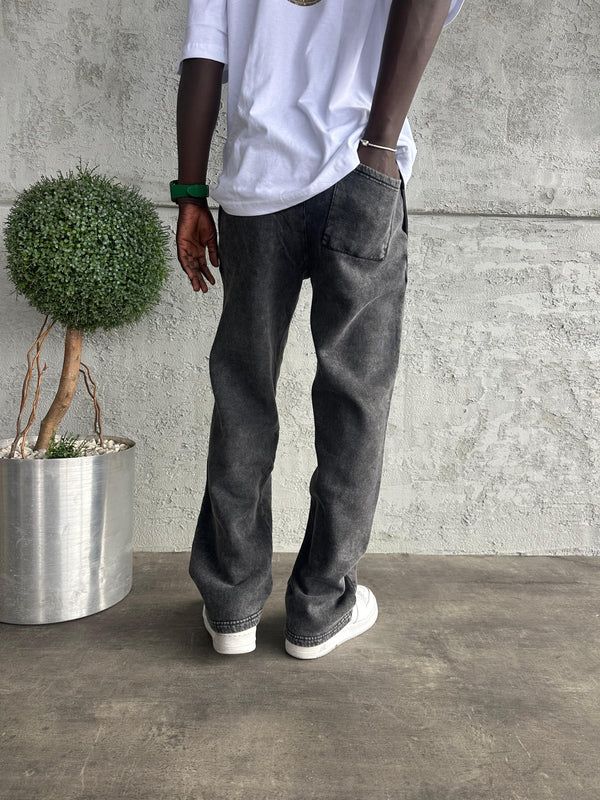 Füme Yıkamalı Şeritli Baggy Eşofman